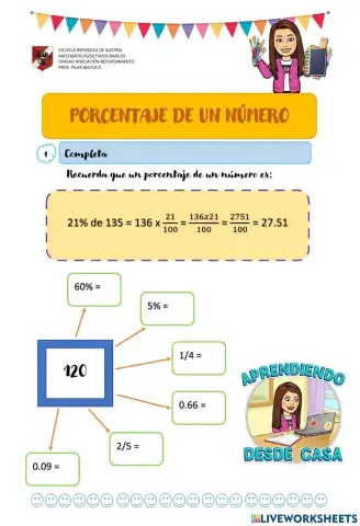 Porcentaje de un numero