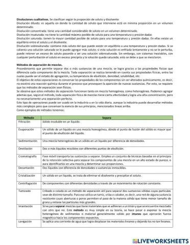 Métodos de separacion y Disoluciones cualitativas