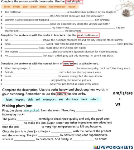 Past tenses revision