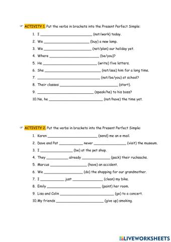 Present Perfect Simple