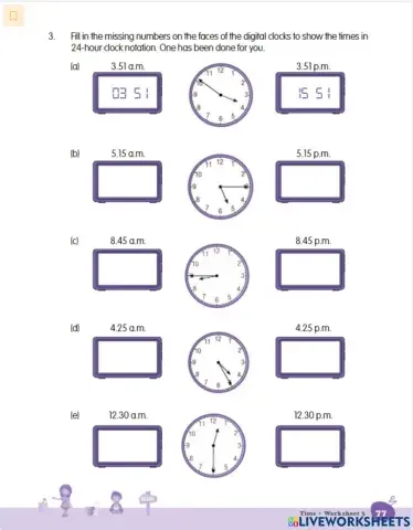 TIME worksheet 3