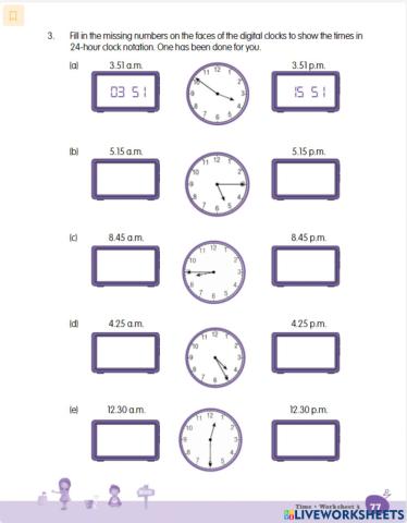 TIME worksheet 3