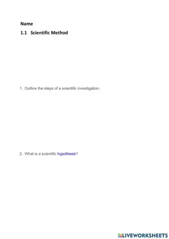 1.1	Scientific Method