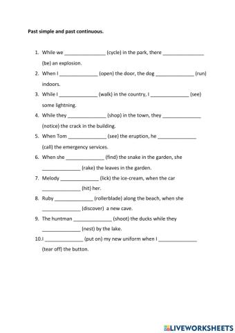 Past simple and continuous