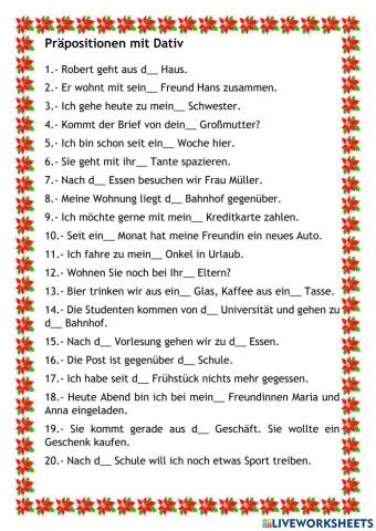 Präpositionen mit Dativ