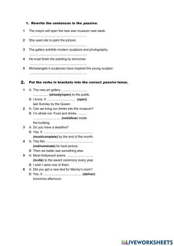 Passive Present, Past, Future, modals