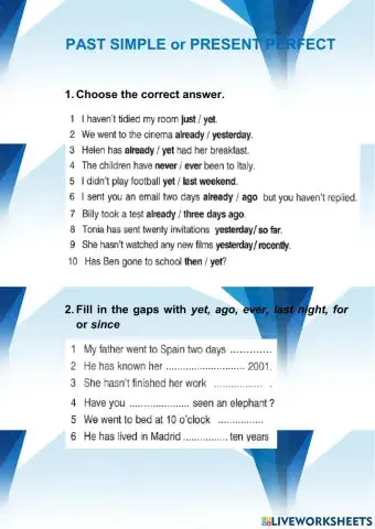 Past Simple vs. Present Perfect