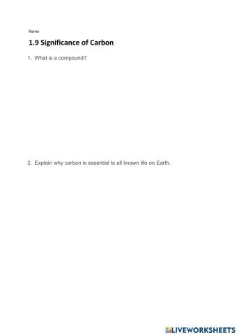 1.9 Significance of Carbon