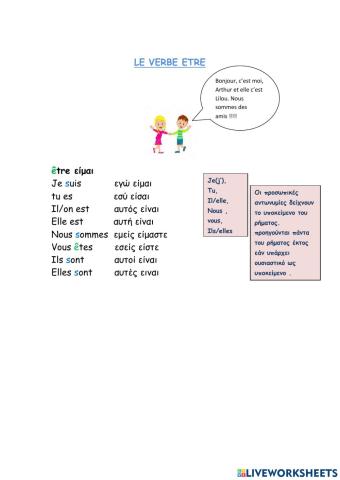 Le verbe ETRE
