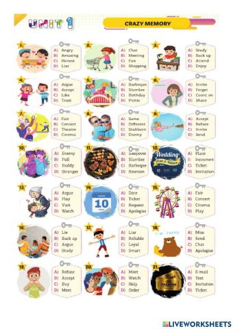 8 1.Ünite Activity 1 test