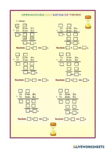 Operaciones con datos de tiempo