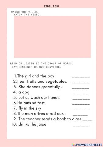 Sentence-Non Sentence