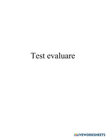 Test evaluare