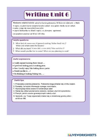 Writing unit 6