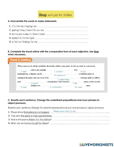 Shop and pay for cloth