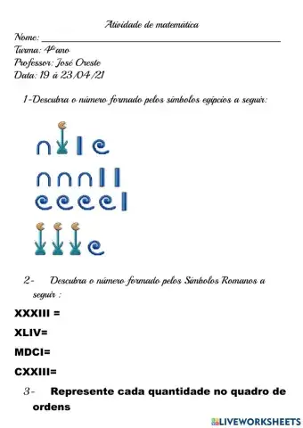 Revisão de matemática 1º bimestre
