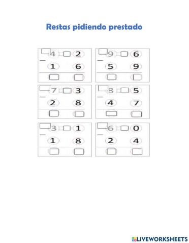 Restas pidiendo prestado