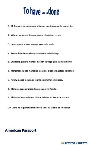 To have something done Amerpassport