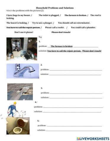 Household Problems and Solutions - Skill Using