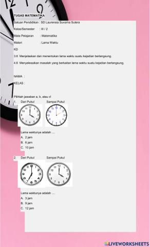 Tugas Matematika Kelas 3SD