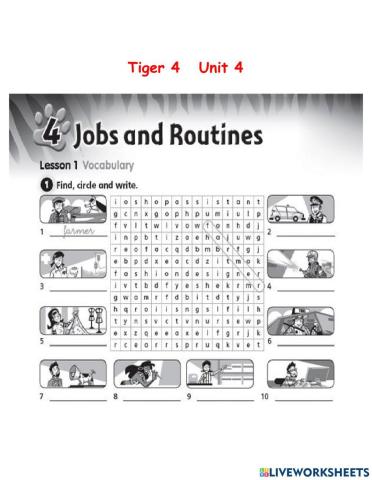 Jobs Tiger 4 Unit 4