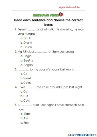 Irregular Verbs -Simple Past