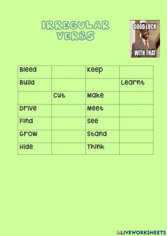 Irregular verbs