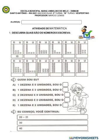 1-	descubra quais são os números e escreva
