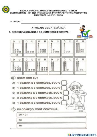 1-	descubra quais são os números e escreva