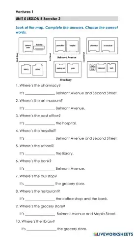 Where's the park? - Preposition Practice