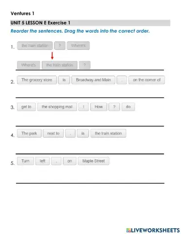 Making Sentences - Ordering