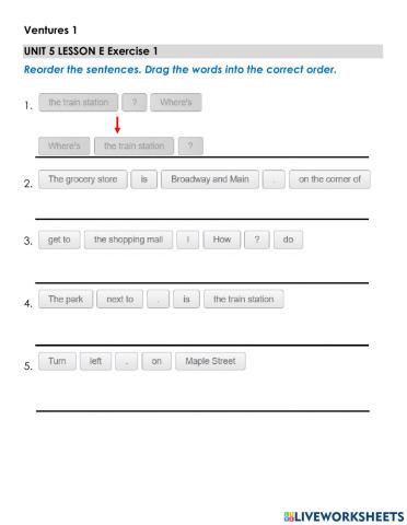 Making Sentences - Ordering