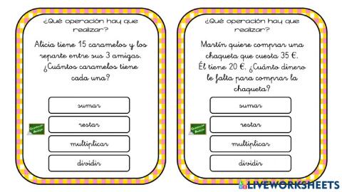 Asociar operaciones a problemas