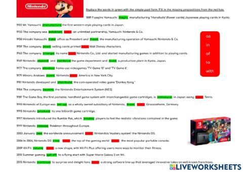 Past Simple Company History Nintendo
