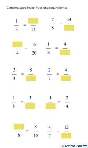 Fracciones equivalentes