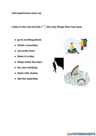 Life experiences Present Perfect Listening