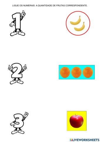 Ligue os numerais a quantidade