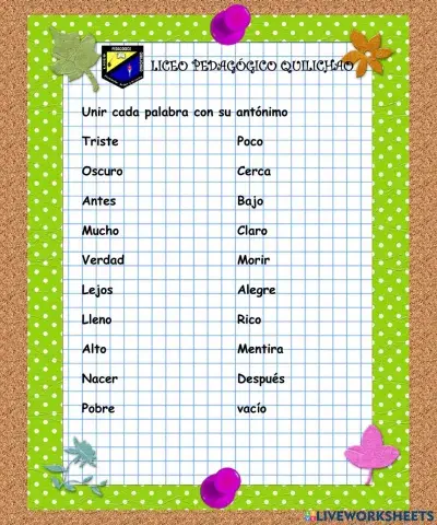 Antónimos y sinónimos