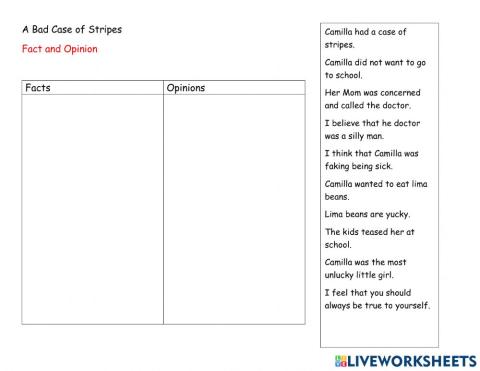 Fact and Opinion Case of Stripes