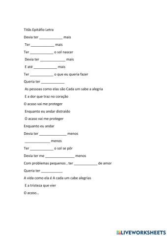 Titãs epitáfio participio passado