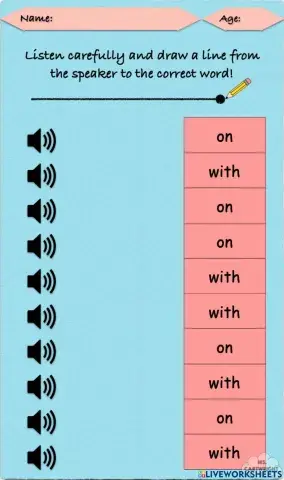 Sight words -on- and -with-