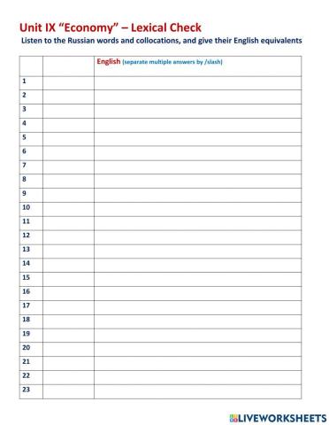 Unit 9-lexical check