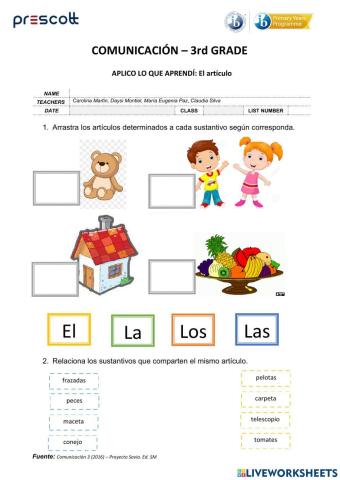 El artículo determinado