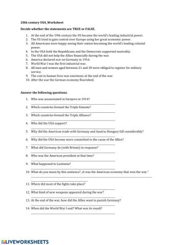 20th century America-WWI