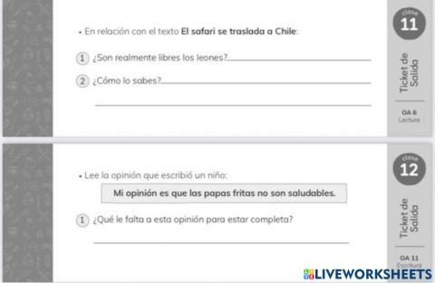 Ticket de salida 11 y 12