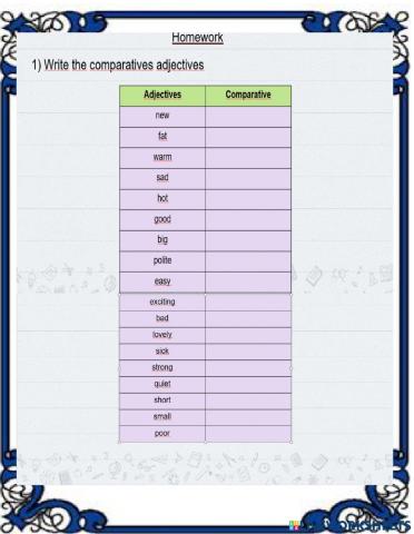 Comparative adjectives