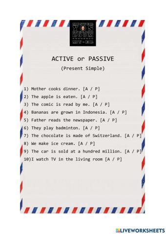 Passive Voice (Active or Passive)