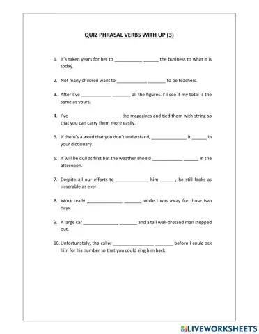 Phrasal Verbs with UP 3