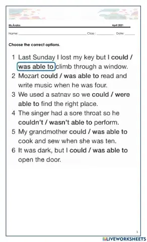 2ºmedio. Unit 5B. could-be able to