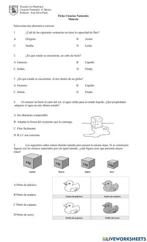 Materia y sus propiedades